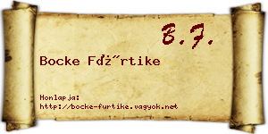 Bocke Fürtike névjegykártya